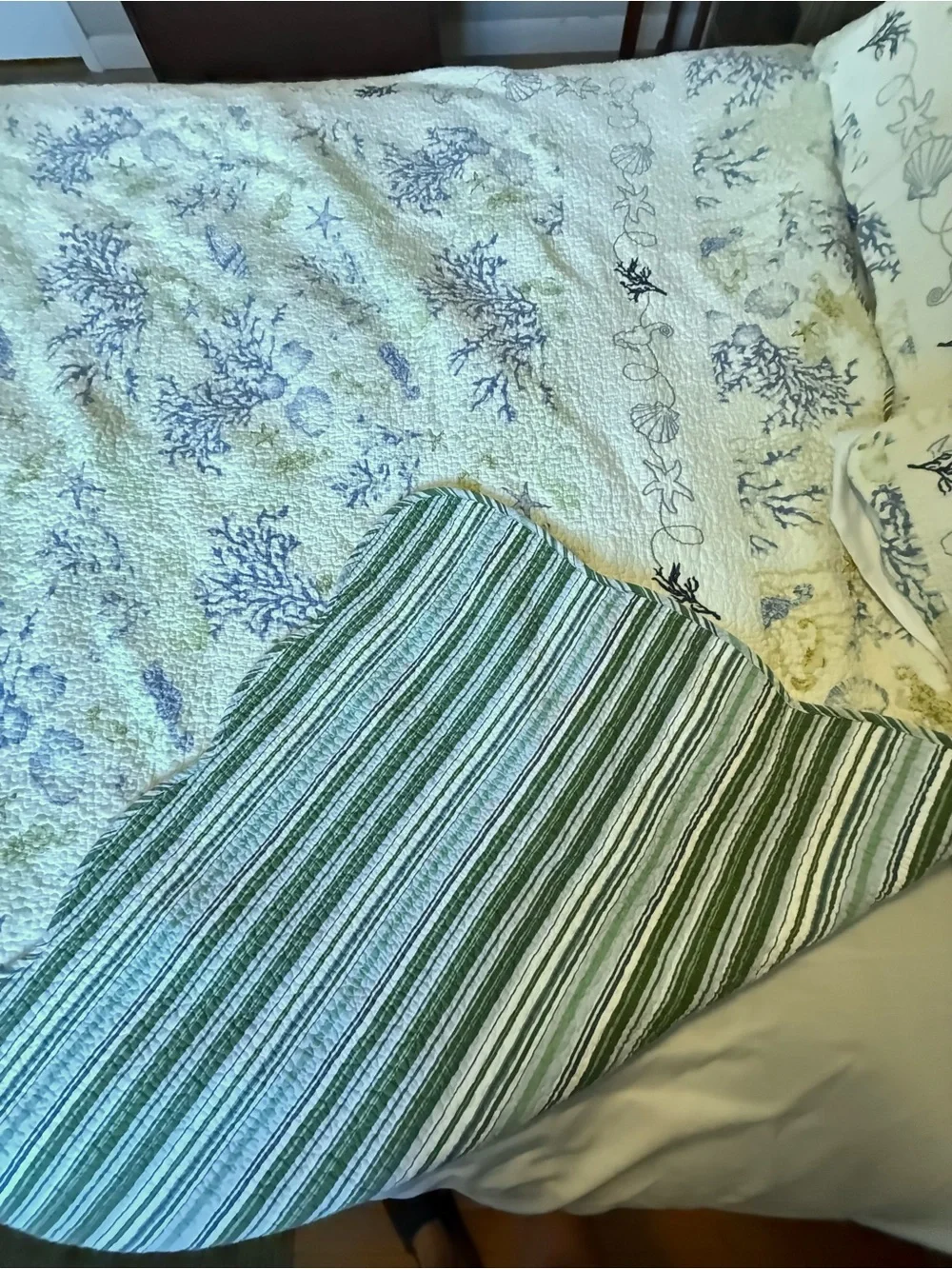 Coastal Floral Quilted Bedspread